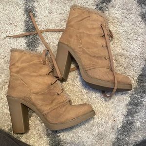 suede winter heeled boots